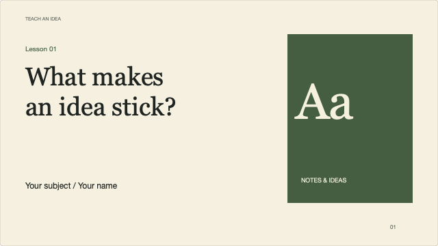MoSlide lesson template, with Georgia typography